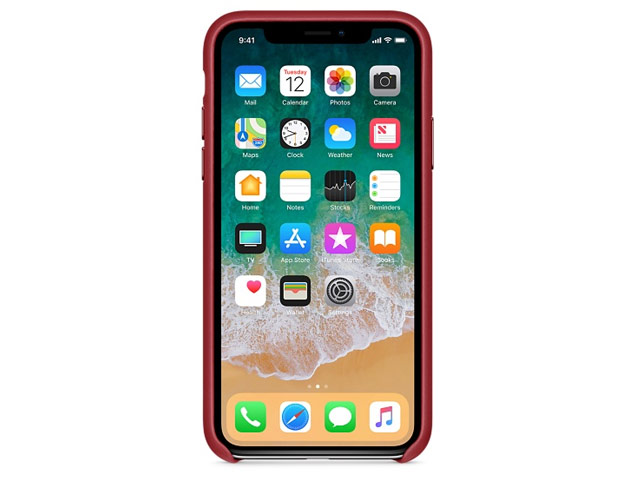 Чехол Yotrix SnapCase Premuim для Apple iPhone X (темно-красный, кожаный)