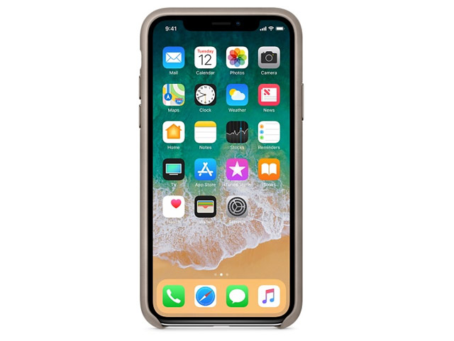Чехол Yotrix SnapCase Premuim для Apple iPhone X (серый, кожаный)