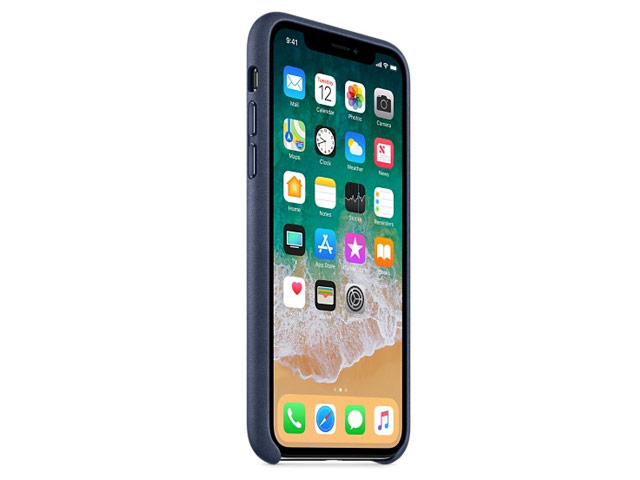 Чехол Yotrix SnapCase Premuim для Apple iPhone X (темно-синий, кожаный)