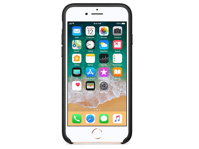 Чехол Yotrix SnapCase Premuim для Apple iPhone 8 (черный, кожаный)