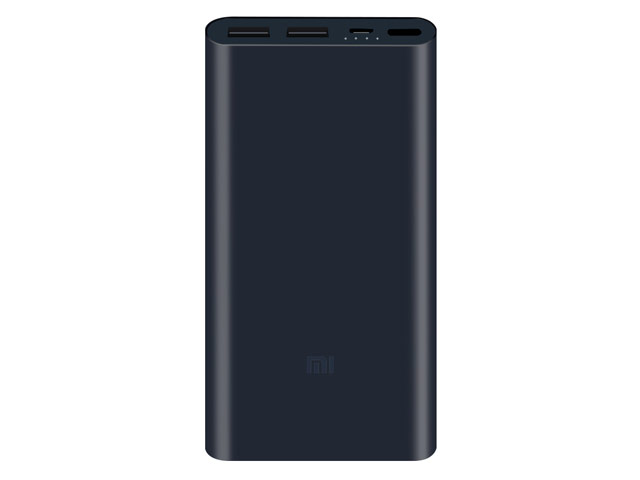 Внешняя батарея Xiaomi Mi Power Bank 2S универсальная (10000 mAh, черная, алюминиевая, 2xUSB, Fast Charge)