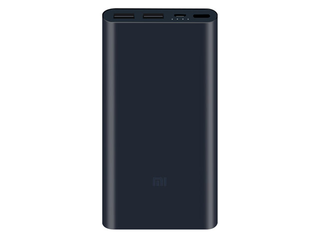 Внешняя батарея Xiaomi Mi Power Bank 2S универсальная (10000 mAh, черная, алюминиевая, 2xUSB, Fast Charge)