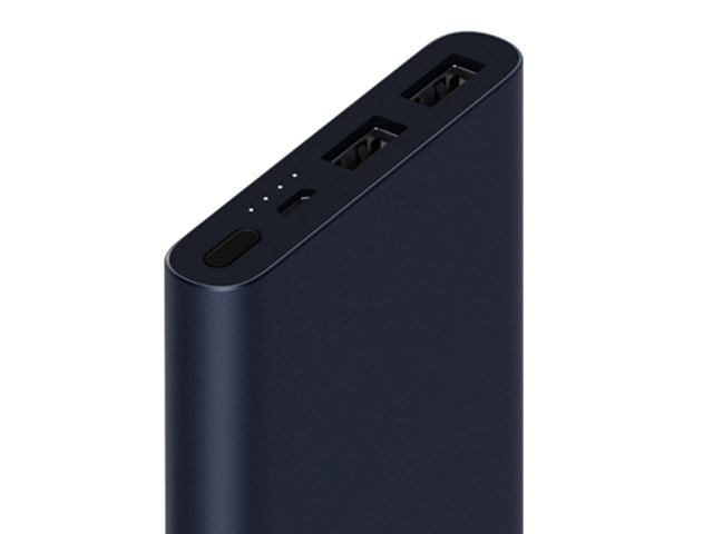 Внешняя батарея Xiaomi Mi Power Bank 2S универсальная (10000 mAh, черная, алюминиевая, 2xUSB, Fast Charge)