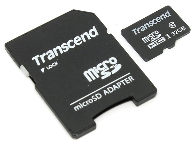 Флеш-карта Transcend microSDHC (32Gb, microSD, Class 10, SD-адаптер)