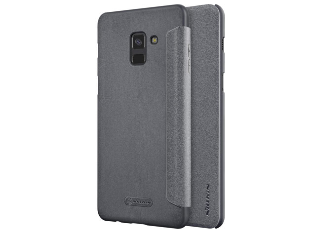 Чехол Nillkin Sparkle Leather Case для Samsung Galaxy A8 2018 (темно-серый, винилискожа)