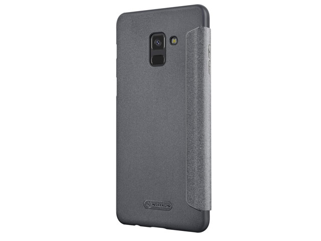 Чехол Nillkin Sparkle Leather Case для Samsung Galaxy A8 2018 (темно-серый, винилискожа)