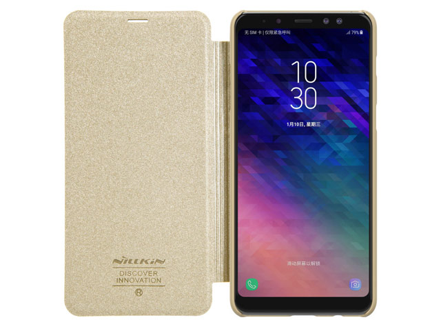 Чехол Nillkin Sparkle Leather Case для Samsung Galaxy A8 plus 2018 (золотистый, винилискожа)