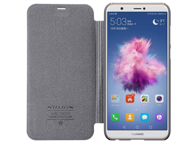 Чехол Nillkin Sparkle Leather Case для Huawei P smart (темно-серый, винилискожа)