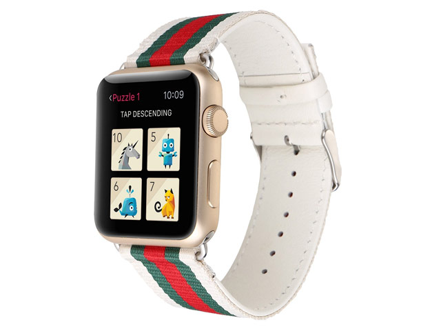 Ремешок для часов Synapse Nylon Leather для Apple Watch (38 мм, белый, нейлоновый)