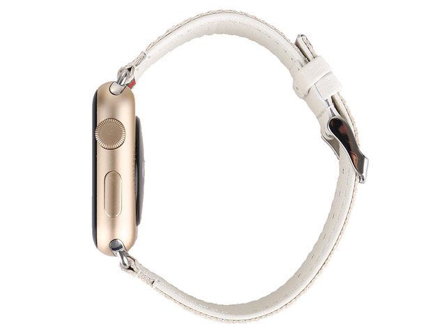 Ремешок для часов Synapse Nylon Leather для Apple Watch (38 мм, белый, нейлоновый)