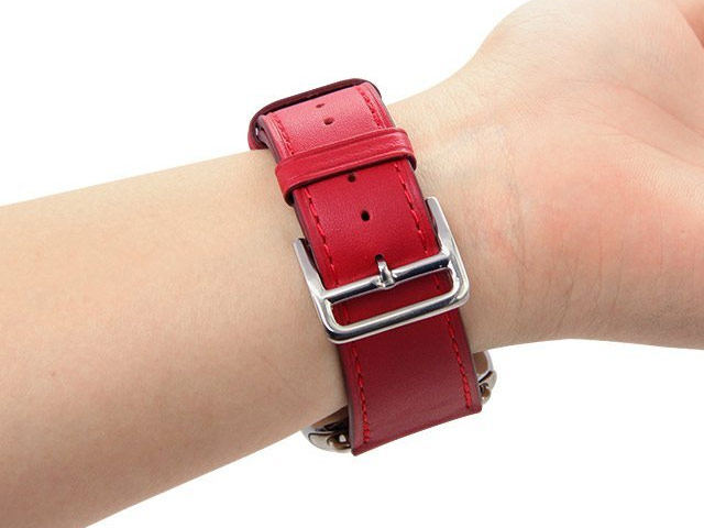 Ремешок для часов Kakapi Single Tour Band для Apple Watch (38 мм, красный, кожаный)