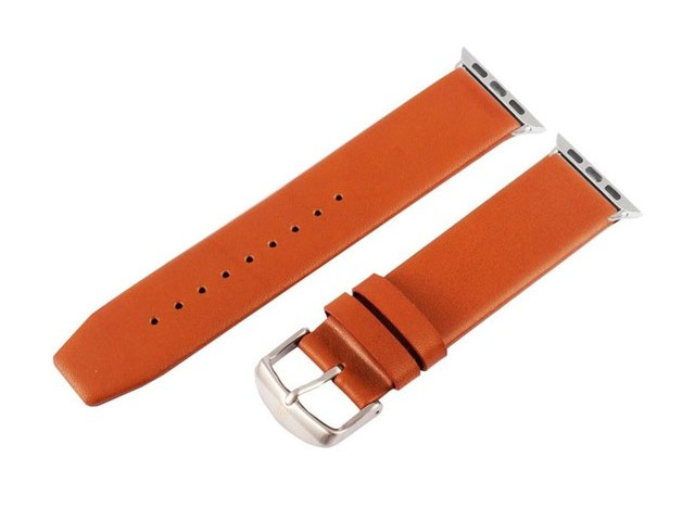 Ремешок для часов Kakapi Plain Leather Band для Apple Watch (38 мм, коричневый, кожаный)