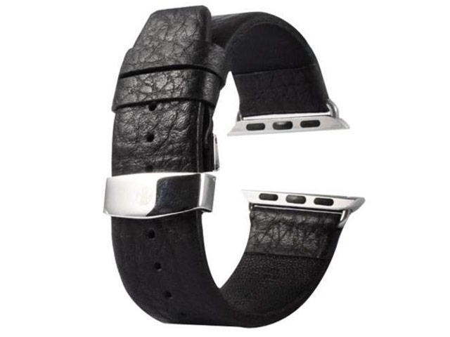 Ремешок для часов Kakapi Buffalo Leather Band для Apple Watch (38 мм, черный, кожаный)