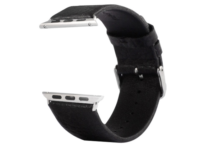 Ремешок для часов Kakapi Buffalo Leather Band для Apple Watch (38 мм, черный, кожаный)
