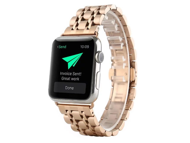 Ремешок для часов Synapse Metal Link Bracelet для Apple Watch (38 мм, розово-золотистый, стальной)