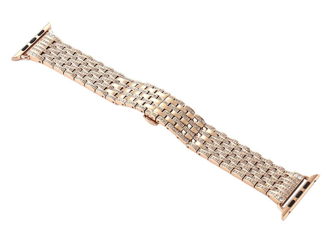 Ремешок для часов Synapse Metal Crystal Bracelet для Apple Watch (38 мм, розово-золотистый, стальной)