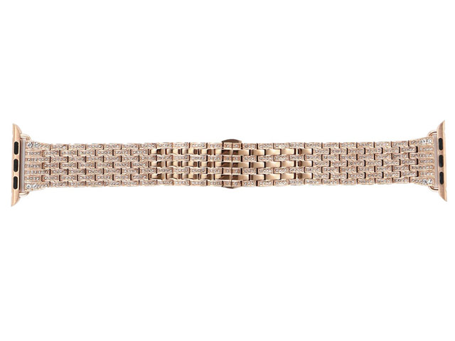 Ремешок для часов Synapse Metal Crystal Bracelet для Apple Watch (38 мм, розово-золотистый, стальной)