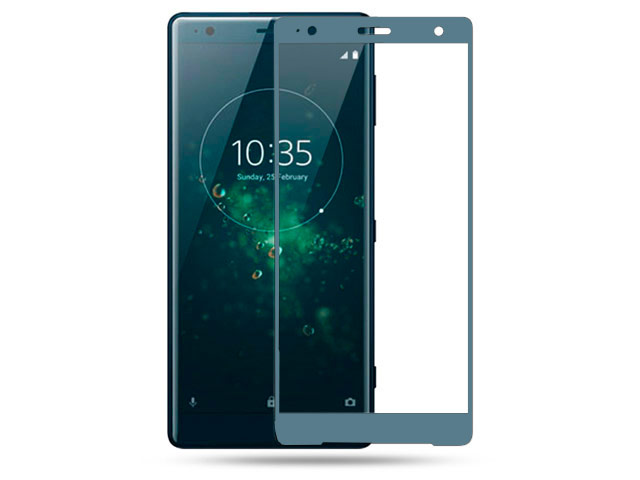 Защитная пленка Yotrix 3D Glass Protector для Sony Xperia XZ2 (стеклянная, синяя)