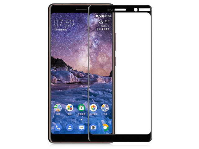 Защитная пленка Yotrix 3D Glass Protector для Nokia 7 plus (стеклянная, черная)