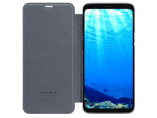 Чехол Nillkin Sparkle Leather Case для Samsung Galaxy S9 plus (темно-серый, винилискожа)
