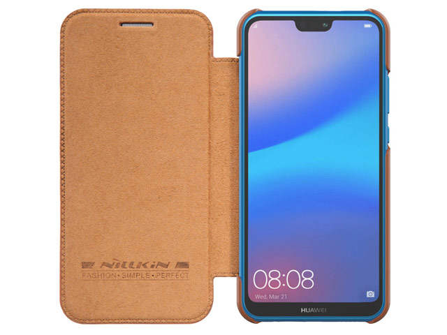 Чехол Nillkin Qin leather case для Huawei P20 lite (коричневый, кожаный)