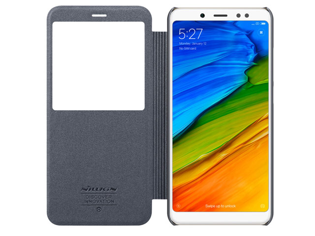 Чехол Nillkin Sparkle Leather Case для Xiaomi Redmi Note 5 pro (темно-серый, винилискожа)
