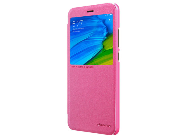 Чехол Nillkin Sparkle Leather Case для Xiaomi Redmi Note 5 pro (розовый, винилискожа)