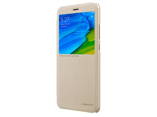Чехол Nillkin Sparkle Leather Case для Xiaomi Redmi Note 5 pro (золотистый, винилискожа)