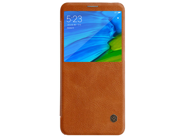 Чехол Nillkin Qin leather case для Xiaomi Redmi Note 5 pro (коричневый, кожаный)