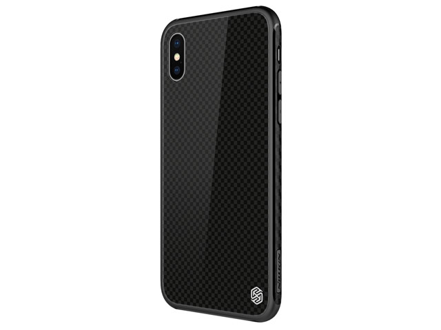 Чехол Nillkin Tempered Plaid case для Apple iPhone X (черный, пластиковый)