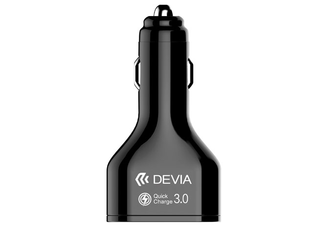 Зарядное устройство Devia Swift Drive Car Charger универсальное (автомобильное, 45W, 2xUSB, USB Type C, Fast Charge, черное)