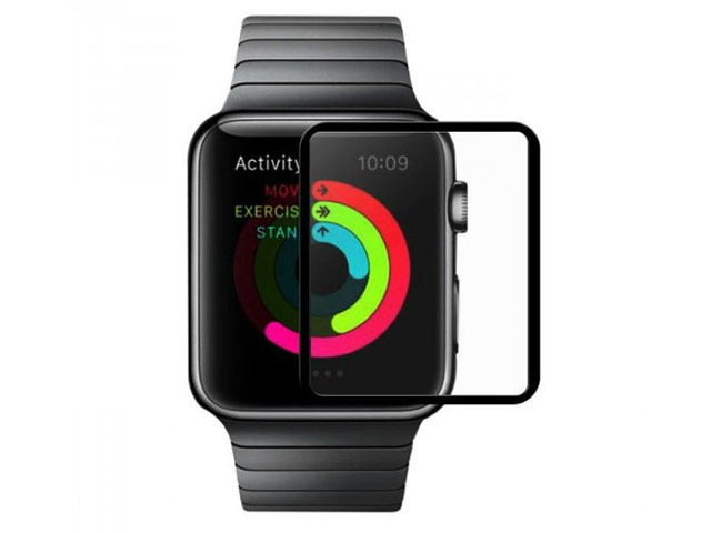 Защитная пленка Devia Full Screen Tempered Glass для Apple Watch 38 мм (стеклянная, 0.15 мм, черная)