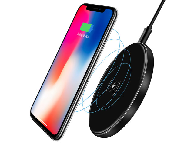 Беспроводное зарядное устройство Devia Aurora Wireless Charger (Fast Charge, черное, стандарт QI)