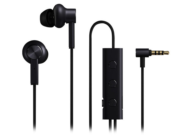 Наушники Xiaomi Mi Noise Canceling Earphones универсальные (черные, пульт/микрофон, 20-40000 Гц)