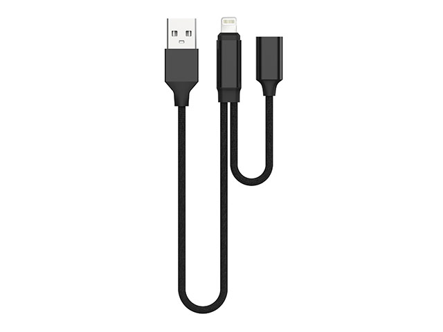 Адаптер Devia Jet Audio Switching Cable универсальный (Lightning, miniJack 3.5 мм, черный)