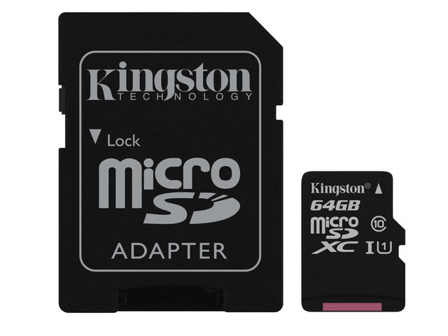 Флеш-карта Kingston microSD (64Gb, microSD, Class 10, SD-адаптер)