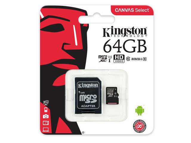 Флеш-карта Kingston microSD (64Gb, microSD, Class 10, SD-адаптер)