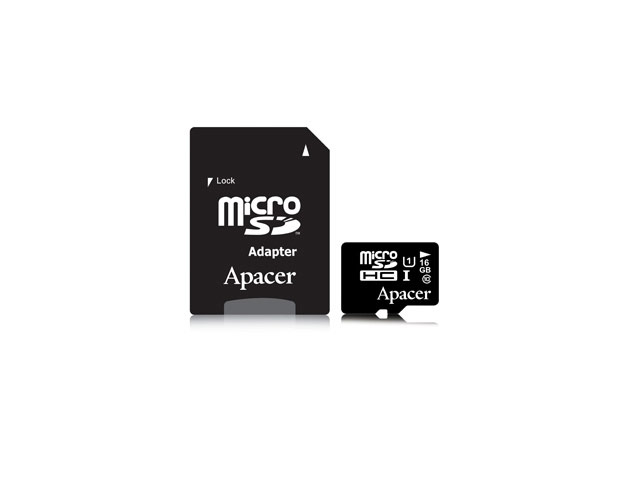 Флеш-карта Apacer microSD (16Gb, microSD, Class 10 U1, SD-адаптер)