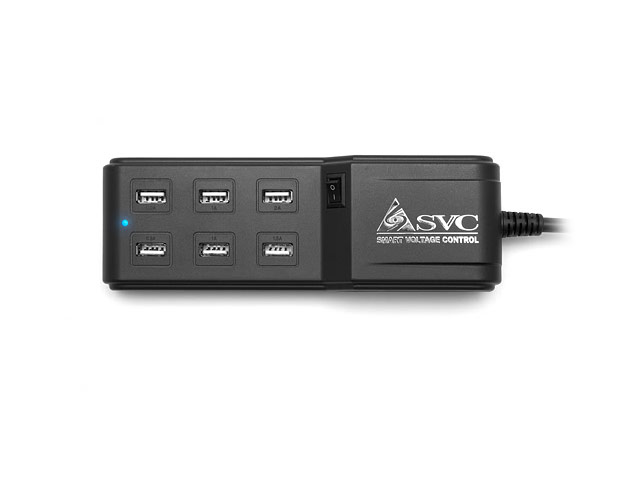 Зарядное устройство SVC Universal Adapter MCH6 универсальное (сетевое, 2A, 6xUSB, черное)