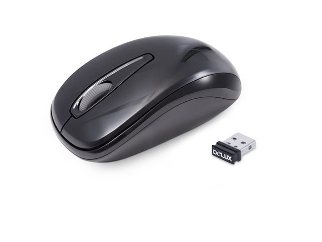 Беспроводная мышь Delux Wireless Mouse DLM-107 (черная, пластиковая)