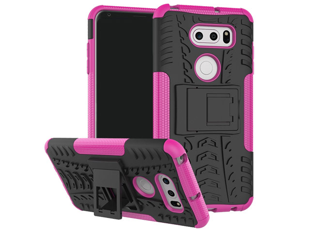 Чехол Yotrix Shockproof case для LG V30 (розовый, пластиковый)