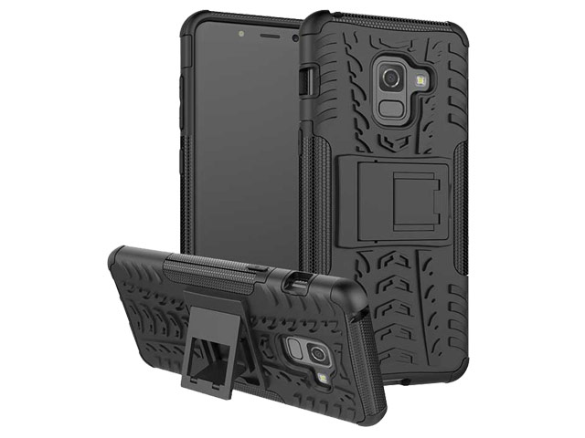 Чехол Yotrix Shockproof case для Samsung Galaxy A8 plus 2018 (черный, пластиковый)