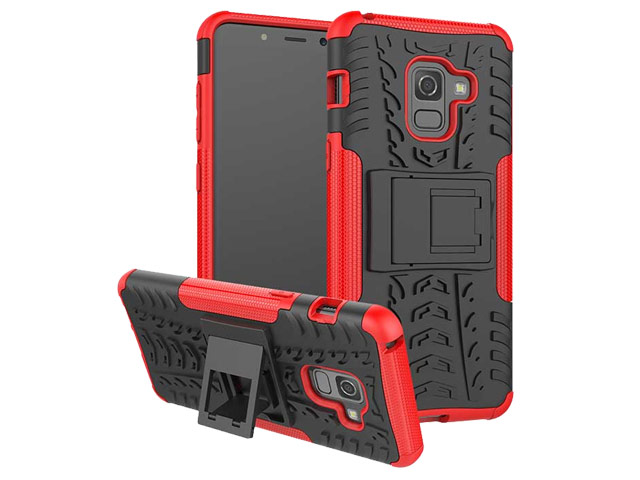 Чехол Yotrix Shockproof case для Samsung Galaxy A8 plus 2018 (красный, пластиковый)