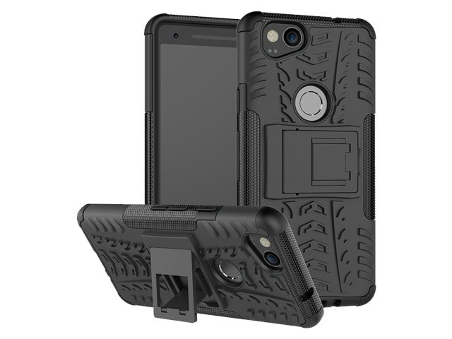 Чехол Yotrix Shockproof case для Google Pixel 2 (черный, пластиковый)