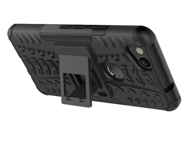 Чехол Yotrix Shockproof case для Google Pixel 2 (черный, пластиковый)