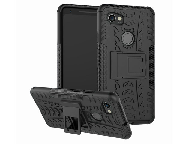 Чехол Yotrix Shockproof case для Google Pixel 2 XL (черный, пластиковый)