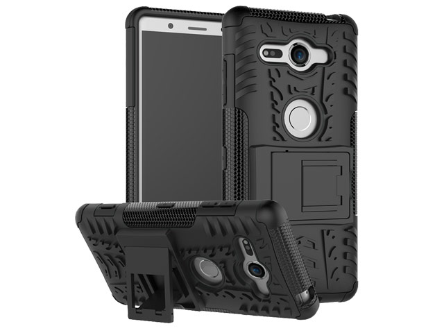 Чехол Yotrix Shockproof case для Sony Xperia XZ2 compact (черный, пластиковый)