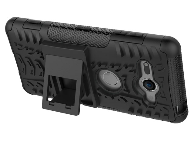 Чехол Yotrix Shockproof case для Sony Xperia XZ2 compact (черный, пластиковый)