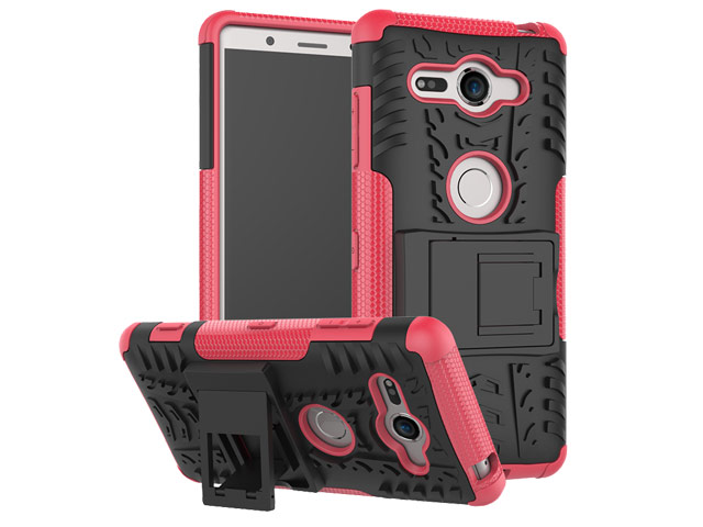 Чехол Yotrix Shockproof case для Sony Xperia XZ2 compact (розовый, пластиковый)