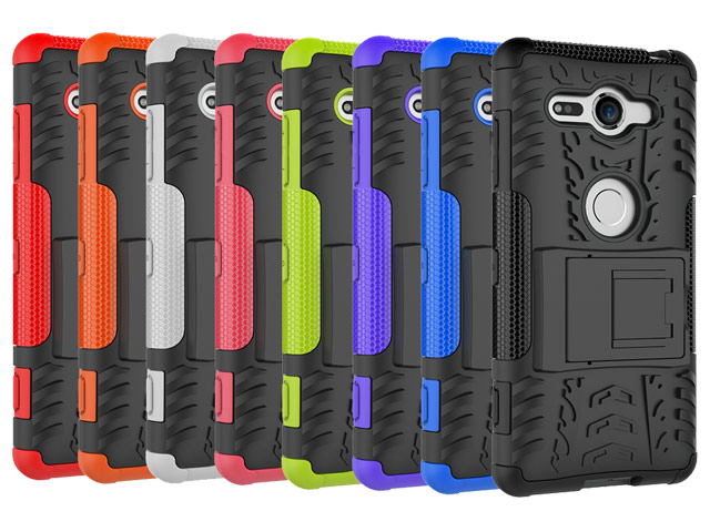 Чехол Yotrix Shockproof case для Sony Xperia XZ2 compact (фиолетовый, пластиковый)